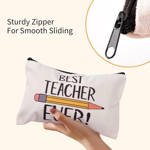 Hlonon 8 PCS Teacher Gifts Makeup Bags Cosmetic Travel Carrying Case Toiletry Pouch with Zipper in 2 Unique Designs, Graduation Teacher Appreciation Gifts in Kuwait