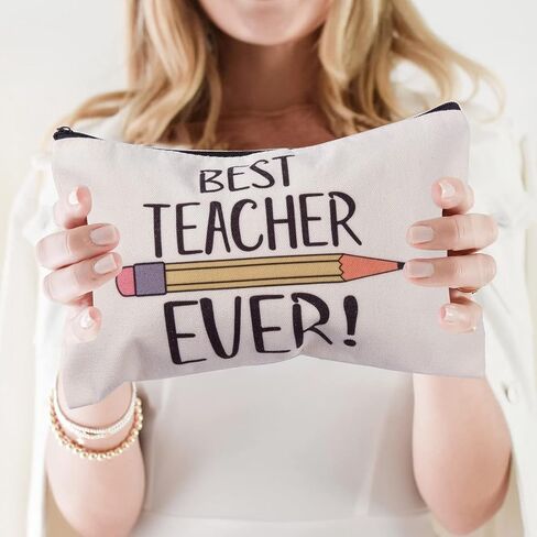 Hlonon 8 PCS Teacher Gifts Makeup Bags Cosmetic Travel Carrying Case Toiletry Pouch with Zipper in 2 Unique Designs, Graduation Teacher Appreciation Gifts in Kuwait