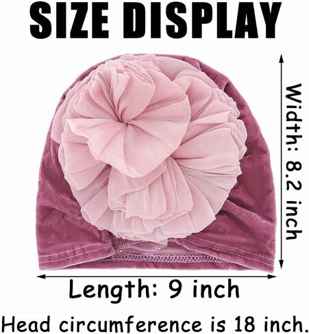 Yeilhile Boho Flower Headwraps Beige Pearl Headwrap Pre-Tied Elastic Velvet Party Prom Turban Beanie Caps for Women(Pack of 2) in Kuwait
