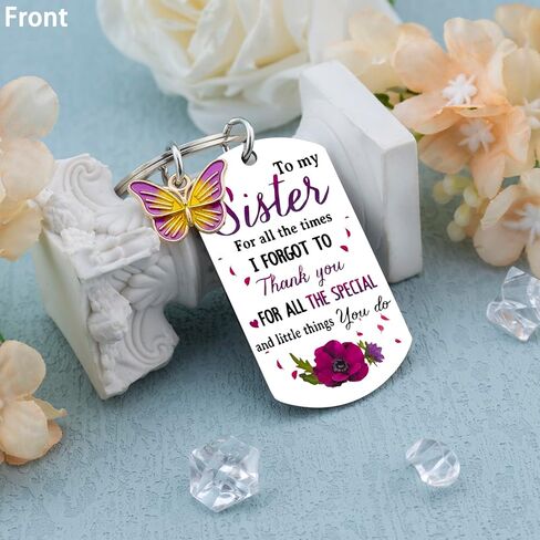 IURFURT Sister Gifts from Sister Keychain Sister Birthday Gifts from Sister Unique Easter Thanksgiving Christmas Gifts for Sister Personalized Keychain Gifts for Her Sister Friends Bestie in Kuwait
