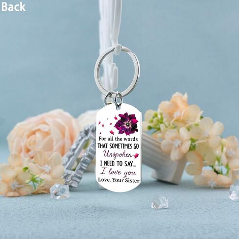 IURFURT Sister Gifts from Sister Keychain Sister Birthday Gifts from Sister Unique Easter Thanksgiving Christmas Gifts for Sister Personalized Keychain Gifts for Her Sister Friends Bestie in Kuwait