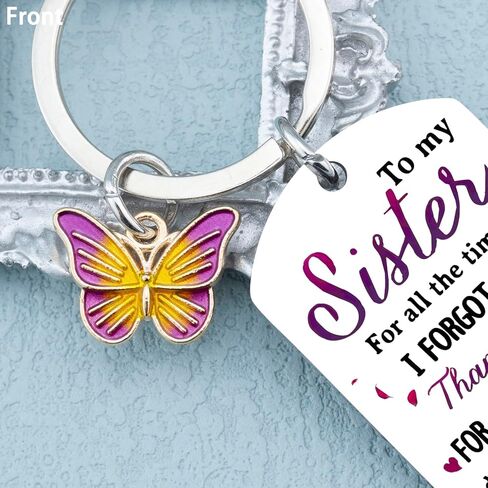 IURFURT Sister Gifts from Sister Keychain Sister Birthday Gifts from Sister Unique Easter Thanksgiving Christmas Gifts for Sister Personalized Keychain Gifts for Her Sister Friends Bestie in Kuwait