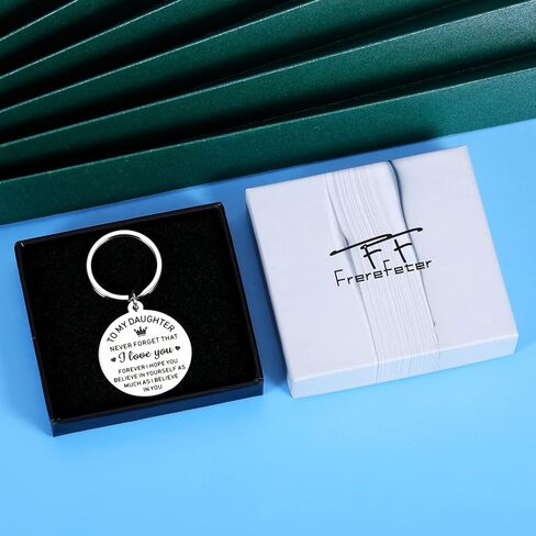 Daughter Gift from Mom Dad Keychain for Women Girls Daughter Stepdaughter Unbiological Daughter Back to School 16th 18th 21st Birthday Christmas Graduation Inspirational Present for Her Female in Kuwait