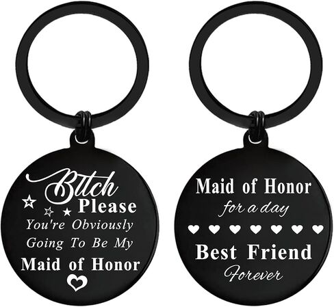 Bridesmaid Keychain Proposal Gift - Maid of Honor Gifts from the Bride, Bridal Shower Decorations for Women Friends in Saudi Arabia