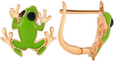 Frog Earrings for Women Girls Cute Frog Hoop Huggie Earrings Minimalist Small Frog Hoop Earrings Animals Earring Jewelry Birthday Gifts in Saudi Arabia