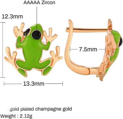 Frog Earrings for Women Girls Cute Frog Hoop Huggie Earrings Minimalist Small Frog Hoop Earrings Animals Earring Jewelry Birthday Gifts in Saudi Arabia