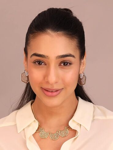 اقراط حلقية معدنية مختلطة من الذهب والفضة من كابويل + كو، اقراط حلقية مخرمة مخرمة بالضغط لاسفل، هدية عصرية للنساء والفتيات الصغيرات، زنك، بدون احجار كريمة in Kuwait