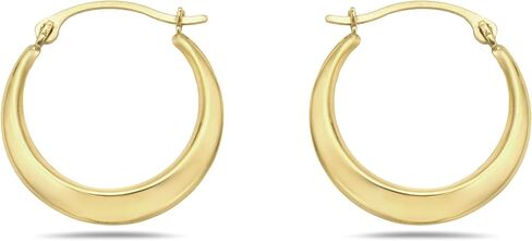10K Gold High Polish Geometric Round 2mmx20mm French Lock Hoop Earrings - Jewelry for Women/Girls - Small Hoop Earrings in Saudi Arabia