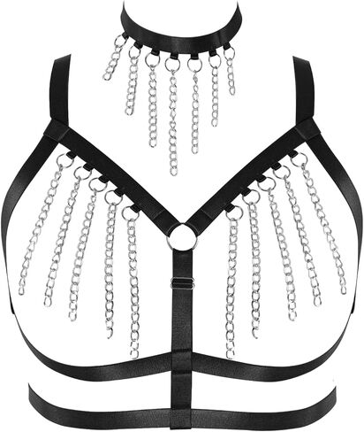 Women's Body Cage Breast Harness Belts Hollow Out Bra Strappy Plus Size Lingerie New Punk Gothic Rave Charm Tops Bras in Saudi Arabia