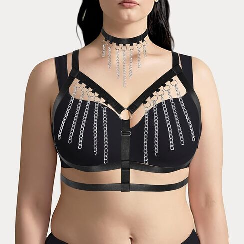 Women's Body Cage Breast Harness Belts Hollow Out Bra Strappy Plus Size Lingerie New Punk Gothic Rave Charm Tops Bras in Saudi Arabia