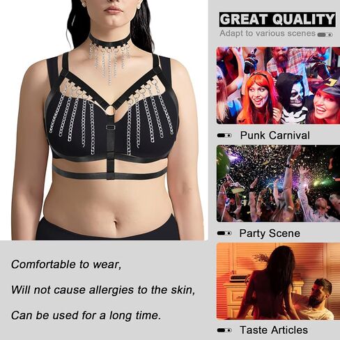 Women's Body Cage Breast Harness Belts Hollow Out Bra Strappy Plus Size Lingerie New Punk Gothic Rave Charm Tops Bras in Saudi Arabia