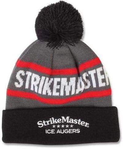 StrikeMaster Pom Beanie - Black Grey Red in Kuwait