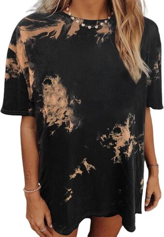 Avanova Women's USA Letter Graphic Oversized Tee Short Sleeve Round Neck Casual Loose T Shirt in Saudi Arabia