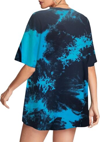 Avanova Women's USA Letter Graphic Oversized Tee Short Sleeve Round Neck Casual Loose T Shirt in Saudi Arabia