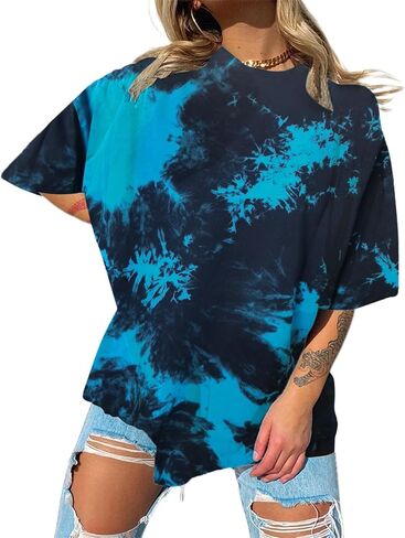 Avanova Women's USA Letter Graphic Oversized Tee Short Sleeve Round Neck Casual Loose T Shirt in Saudi Arabia