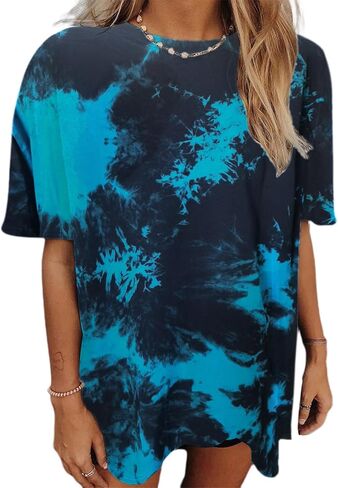 Avanova Women's USA Letter Graphic Oversized Tee Short Sleeve Round Neck Casual Loose T Shirt in Saudi Arabia