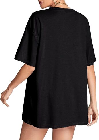 Avanova Women's USA Letter Graphic Oversized Tee Short Sleeve Round Neck Casual Loose T Shirt in Saudi Arabia