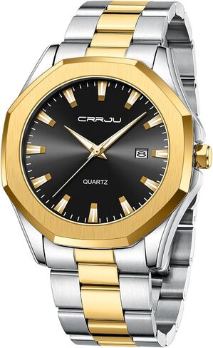 CRRJU Men's Fashion Luxury Classical Leather Watches for Men Business Simple Luminous Analog Quartz Wristwatches in Saudi Arabia