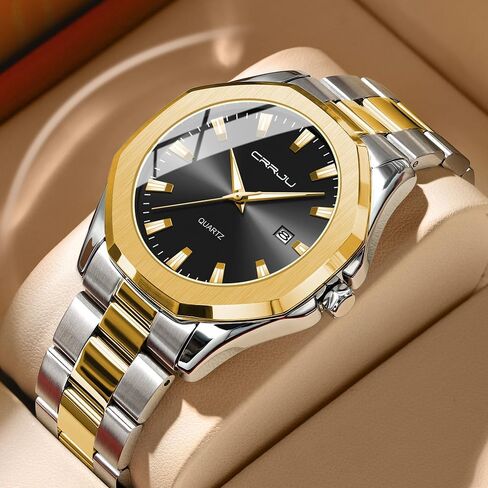CRRJU Men's Fashion Luxury Classical Leather Watches for Men Business Simple Luminous Analog Quartz Wristwatches in Saudi Arabia
