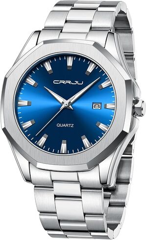 CRRJU Men's Fashion Luxury Classical Leather Watches for Men Business Simple Luminous Analog Quartz Wristwatches in Saudi Arabia