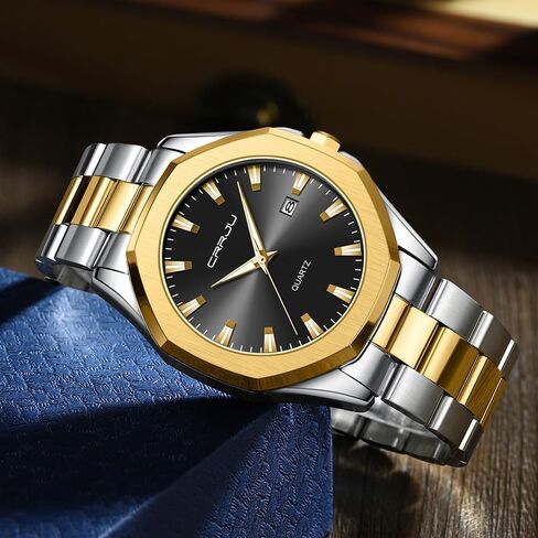 CRRJU Men's Fashion Luxury Classical Leather Watches for Men Business Simple Luminous Analog Quartz Wristwatches in Saudi Arabia