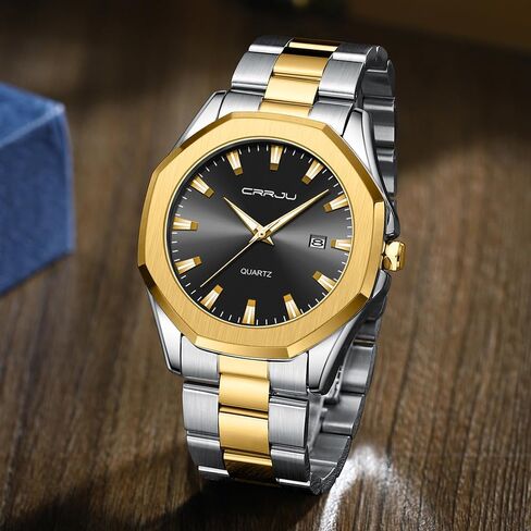 CRRJU Men's Fashion Luxury Classical Leather Watches for Men Business Simple Luminous Analog Quartz Wristwatches in Saudi Arabia
