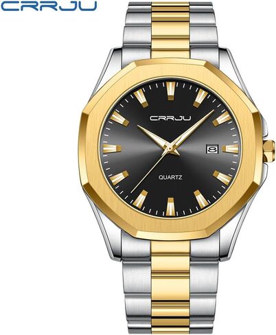 CRRJU Men's Fashion Luxury Classical Leather Watches for Men Business Simple Luminous Analog Quartz Wristwatches in Saudi Arabia
