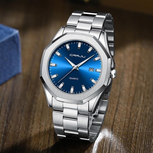 CRRJU Men's Fashion Luxury Classical Leather Watches for Men Business Simple Luminous Analog Quartz Wristwatches in Saudi Arabia