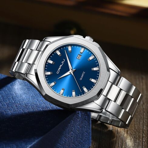 CRRJU Men's Fashion Luxury Classical Leather Watches for Men Business Simple Luminous Analog Quartz Wristwatches in Saudi Arabia