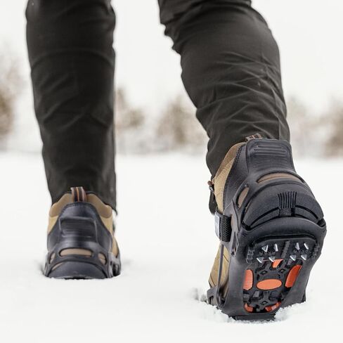 حذاء Starrylake Ice Snow Traction مع 24 مسمارًا فولاذيًا مضاد للانزلاق للمشي، أحذية للرجال والنساء، مقاس S/M/L/XL in Saudi Arabia