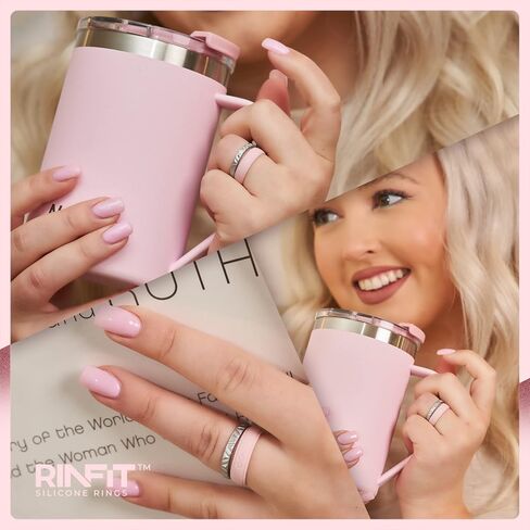 Rinfit Silicone Wedding Rings for Women - Soft, Stackable & Thin Silicone Ring Women - Rubber Wedding Bands Women- U.S. Design Patent Pending in Kuwait