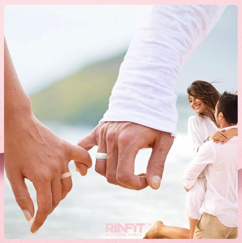 Rinfit Silicone Wedding Rings for Women - Soft, Stackable & Thin Silicone Ring Women - Rubber Wedding Bands Women- U.S. Design Patent Pending in Kuwait