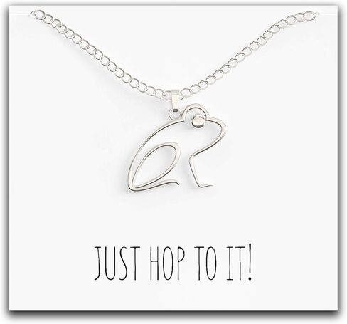 قلادة الضفدع - هدية قلادة لطيفة مع بطاقة رسالة "Just Hop To It!" in Kuwait