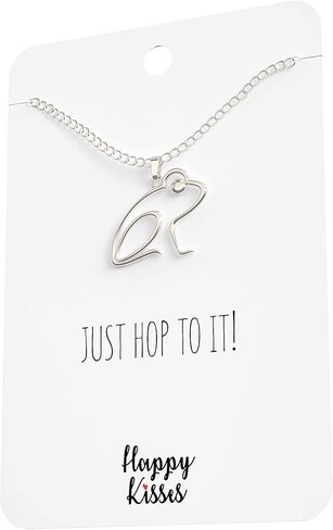 قلادة الضفدع - هدية قلادة لطيفة مع بطاقة رسالة "Just Hop To It!" in Kuwait