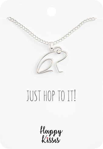 قلادة الضفدع - هدية قلادة لطيفة مع بطاقة رسالة "Just Hop To It!" in Kuwait