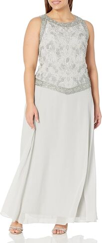 J Kara Women's Petite Embellished Top Mock 2 Piece Dress with Scarf in Kuwait