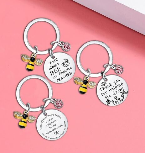 3 Pcs Teacher Appreciation Keychain Gifts Thank You Teacher Keyring Appreciation Gifts for Women Teacher Key Chain Presents Birthday Christmas Gifts for Teachers, Sliver, One size in Kuwait