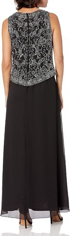 J Kara Women's Petite Embellished Top Mock 2 Piece Dress with Scarf in Saudi Arabia
