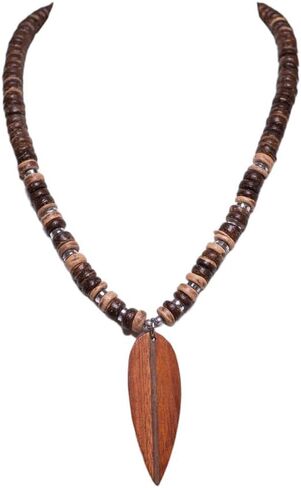 BlueRica Wood Surfboard on Coconut Shell Beads Necklace in Saudi Arabia