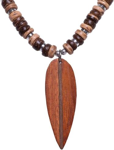 BlueRica Wood Surfboard on Coconut Shell Beads Necklace in Saudi Arabia