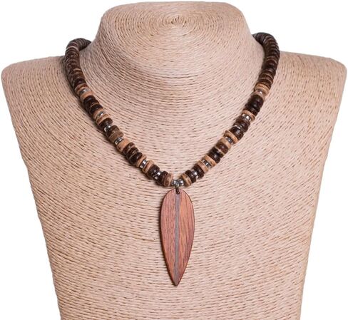 BlueRica Wood Surfboard on Coconut Shell Beads Necklace in Saudi Arabia