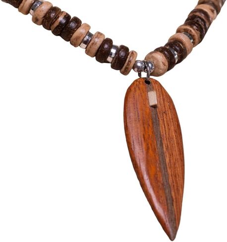BlueRica Wood Surfboard on Coconut Shell Beads Necklace in Saudi Arabia