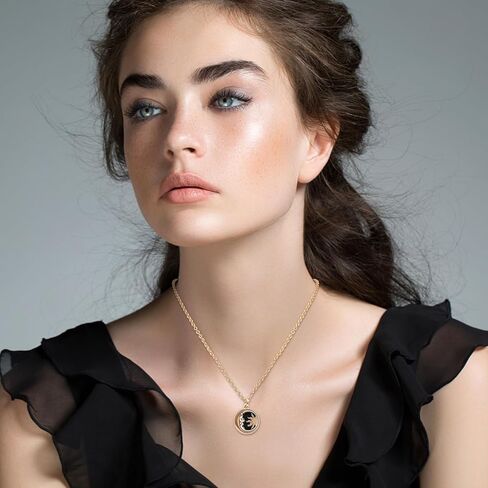 النار خنفساء فراشة الحب القلب قلادة القلائد للنساء الفتيات، الذهب مطرز سلسلة قلادة الذكرى عيد ميلاد مجوهرات أبيض أسود in Kuwait