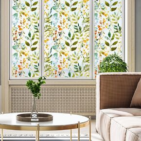 فيلم الخصوصية للنافذة من CHANMOL، ملصق مزخرف من الزجاج المصنفر القابل للإزالة، شارات ملونة، غطاء من الفينيل ثابت 17.7 بوصة × 45.7 بوصة in Kuwait