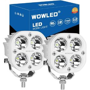 WFPOWER 3" Cube LED Pods, 2PCS Marine LED Lights Pontoon Boat Docking Light for Fishing Boat, Waterproof White Spot LED Cube Light Pods for Off Road Driving 12V 24V 4WD Pickup Truck Boat ATV UTV