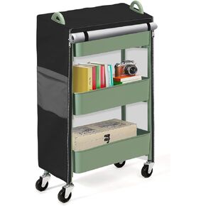 Utility/Supply Cart Cover, Heavy Duty 420D Oxford Waterproof dustproof with Intimate Storage Pockets Suitable for Size 17 "L X 13" W X 31" H (Without Rolling Cart)