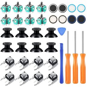 Yunsailing 37 Pcs Analog Joysticks Repair Kit Compatible with Xbox One Controllers, Include Bumper Buttons Replacement Thumbstick Hat Silicone Hat Covers with Screwdriver Repair Parts [video game] [video game]