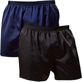 Admireme Mens Satin Boxers Shorts Satin Underwear Loose Sleep Pajama Bottom for Valentine's Day,Birthday or Wedding