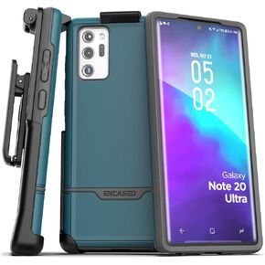 Encased Galaxy Note 20 Ultra Belt Clip Protective Holster Case (2020 Rebel Armor) Heavy Duty Rugged Full Body Cover with Holder for Samsung Note 20 Ultra (Black) in Saudi Arabia