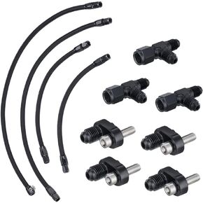 AN4 Steam Vent Hose Kit Is for LS LSX LS1 LS2 LS6 LM7 Fuel Brake Pipe CPE/NBR Nylon And Stainless Steel Braided Kit For Front And Rear Ventilation Complete Coolant Intersection